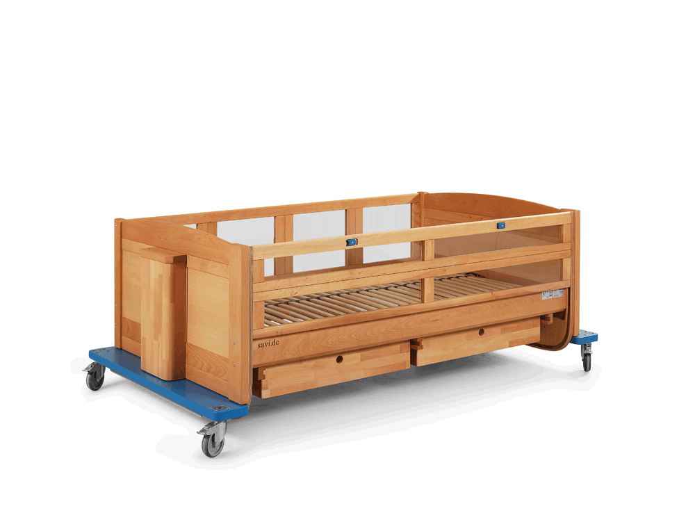 Lit Hide avec barrières en plexiglas escamotables sous le sommier