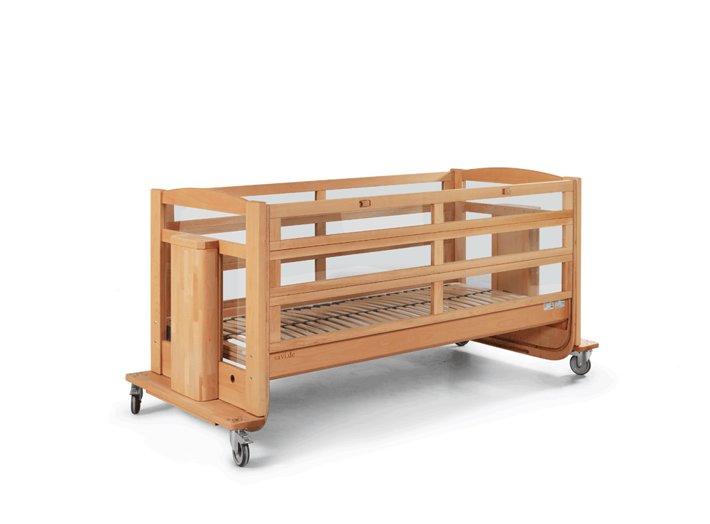 Lit Hide avec barrières en plexiglas escamotables sous le sommier